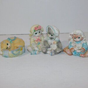 Set 3 VTG 90s Calico Kittens Pricilla Hillman Enesco Cat Figurines